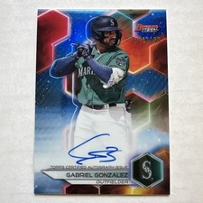 Gabriel Gonzalez 2023 Bowman's Best Blue Refractor /150 AUTO RC Rookie Card. rookie card picture