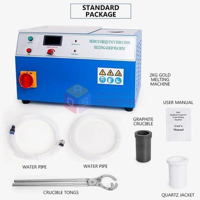 2KG Medium Frequency Induction Gold Melting Furnace Jewelry Melting Tool Melter