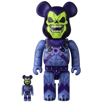 BE@RBRICK Mishka X Masters Of The Universe Skeletor 100% & 400% Bearbrick Figur