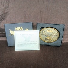 2014 Commemorative NRA Golden Eagles Brass Belt Buckle in Original Box