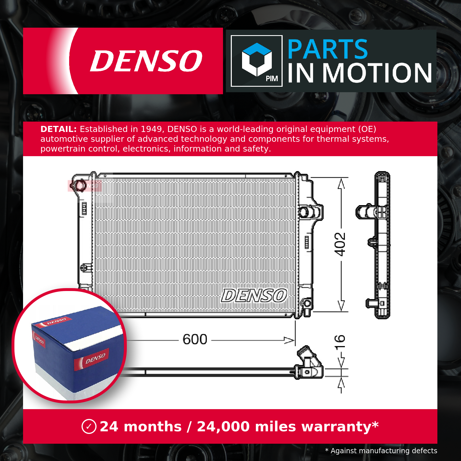 Radiator fits TOYOTA YARIS/VITZ NHP130 1.5 2012 on 1NZ-FXE Denso 1640021330 New