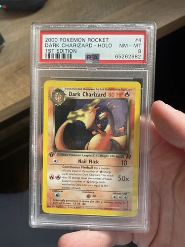 Pokémon TCG Team Rocket Dark Charizard 1st Edition Holo Rare PSA 8 4/82