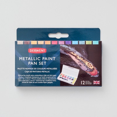 Derwent Metallic Paint 12 Pan Palette 12er Set