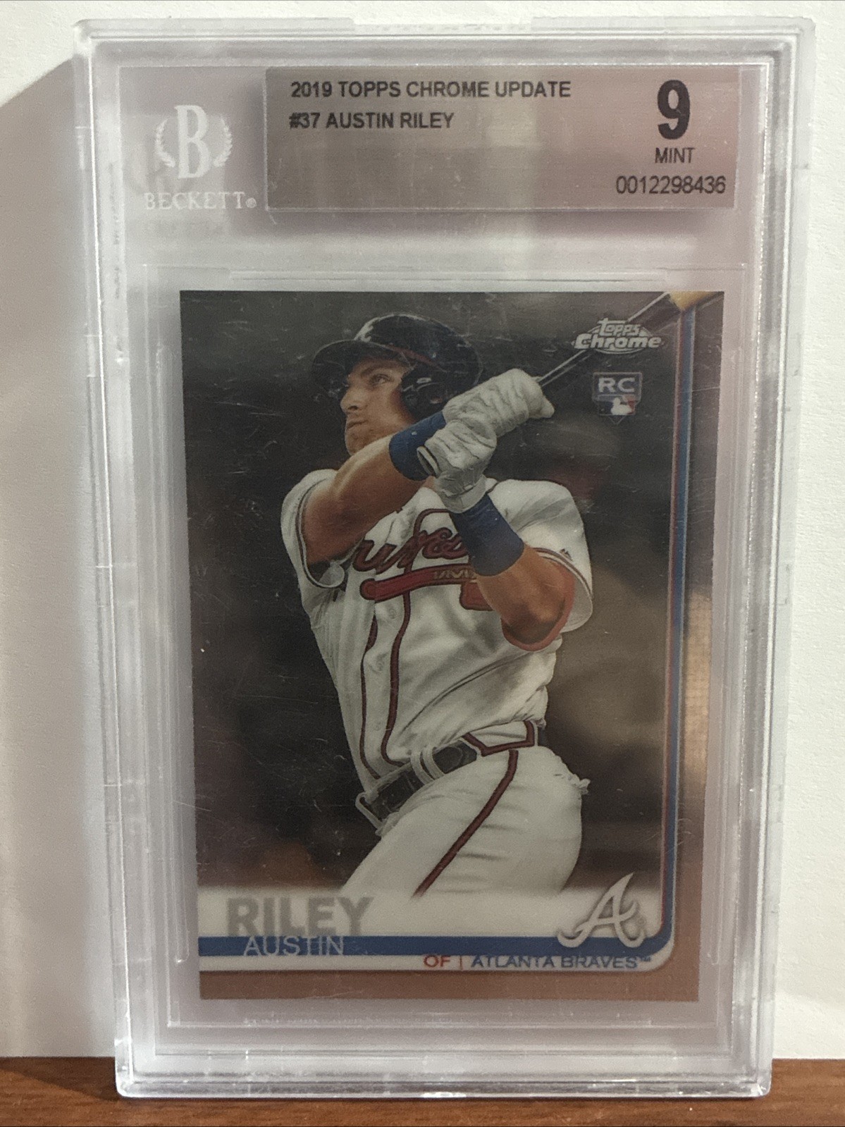 2019 Topps Chrome Update Series Austin Riley #37 Beckett Grade 9