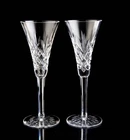 Waterford Ashbourne Fluted Champagne Glasses Set of 2 Vintage Crystal Signed