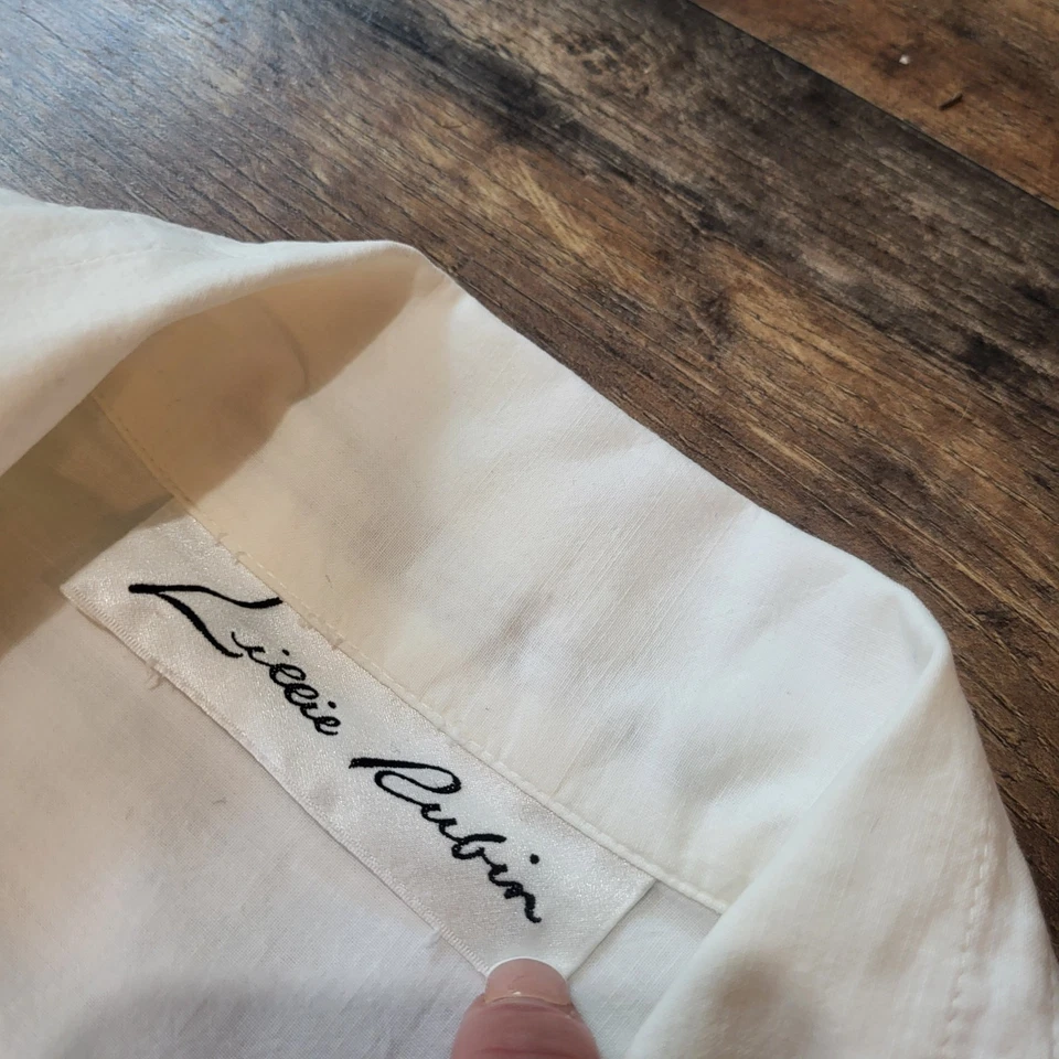 Редкий винтажный женский комбинезон 80-х Lillie Rubin с белой бахромой Jewel Buttondown размер S - Изображение 4 из 4