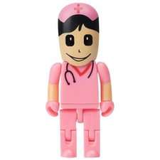 USB Flash Drive 64GB Cartoon Nurse Model Thumb 64GB, Pink