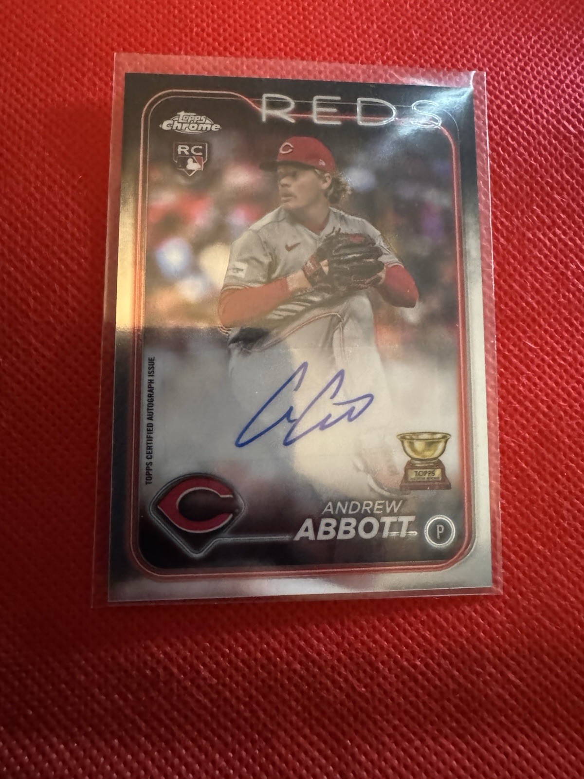 Topps Chrome Update 2024 Andrew Abbott RC Auto Cincinnati Reds AC-AA