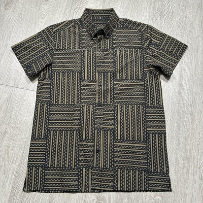 MANAOLA Boys Kids Youth Size 14 Hawaiian Aloha Shirt Performance Stretch Tribal
