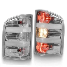  Clear Lens Tail Lights w/Bulbs Compatible with 2007-2013 Chevy Silverado 