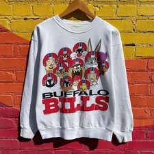 Buffalo Bills NFL Football Looney Tunes white sweatshirt QT5338