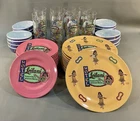 Sakura Melamine Evolution Leilani Hotel Tiki Set of 16-Sm/Lg Plates,Bowls,Cups