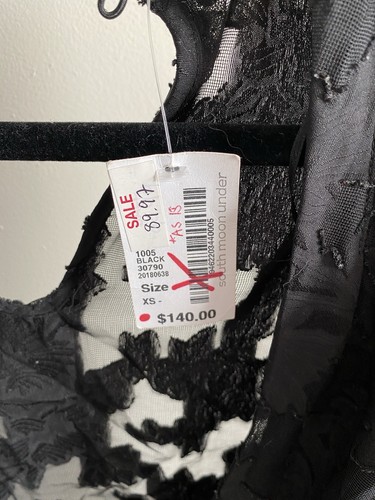 Finders schwarze durchsichtige Unitard Bluse Gr. XS tiefer Ausschnitt Langarm MÄNGEL - Bild 3 von 7