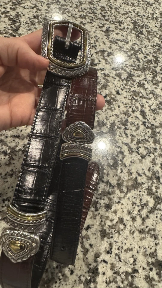 Cinto reversível Brighton Marcus dois tons preto e marrom tamanho 32 40210 - Imagem 2 de 4