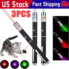 3 Packs Color 900Mile Laser Pointer Pen Green Blue Red Light Visible Beam Laze