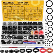 1075 PCS 37 Sizes 3-In-1 Universal Plumbing Repair Kit Includes O-Rings, Faucet
