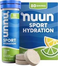 Nuun Sport Electrolyte Tablets – Lemon Lime, 8-Pack (80 Total Servings) – Vegan