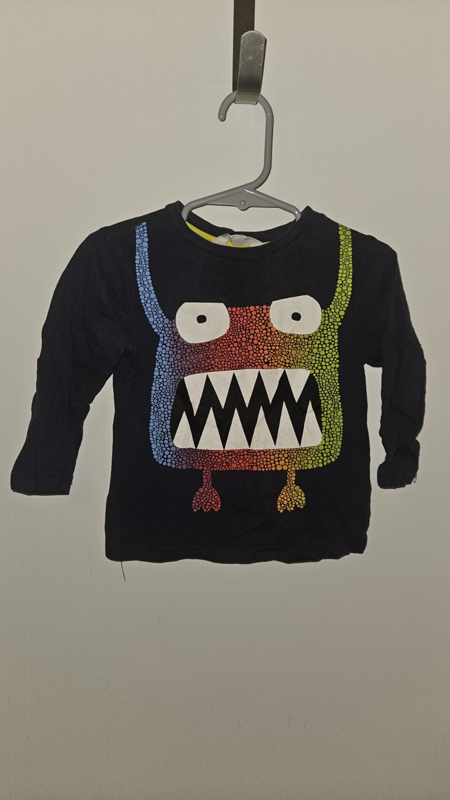 H&M Boys Blue Long Sleeve Monster Tshirt  Size 1.5-2yrs