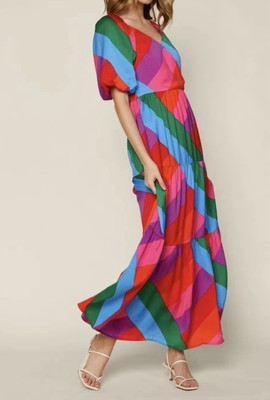 knee length dresses for ladies Rainbow Tiered Dress– pītusa main image 1