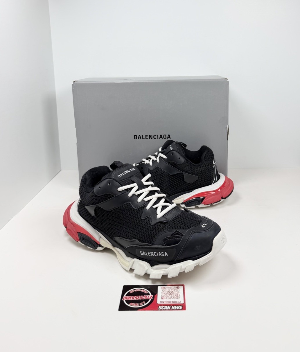 Size 43EU/10US - Balenciaga Track.3 Distressed Black/Red Trainers❤️ RETAIL $1.2K
