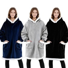 Wearable Blanket Reversible Oversized Warm Blanket Sweatshirt Adult Size