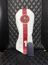 Winged Foot Links And Kings leather Driver Headcover White/Red NWT RARE