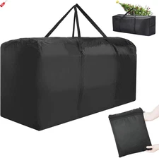 Outdoor Cushion Storage Bag Waterproof Extra-Large Black Patio with Zipper 