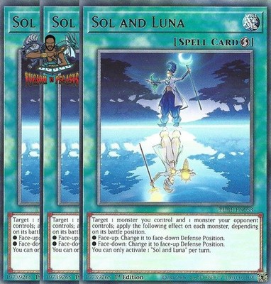Yugioh! 3x Sol and Luna PHRE-EN053 Rare 1st Ed NM