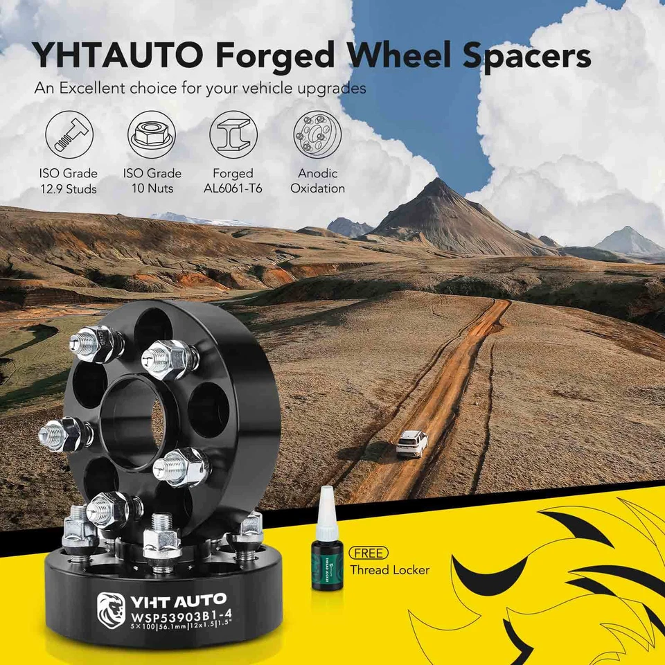 4 piezas espaciador de rueda 5x100 a 5x100 mm M12x1,25 pernos 56,1 mm 1,5" para Subaru Legacy Foto 2 de 4