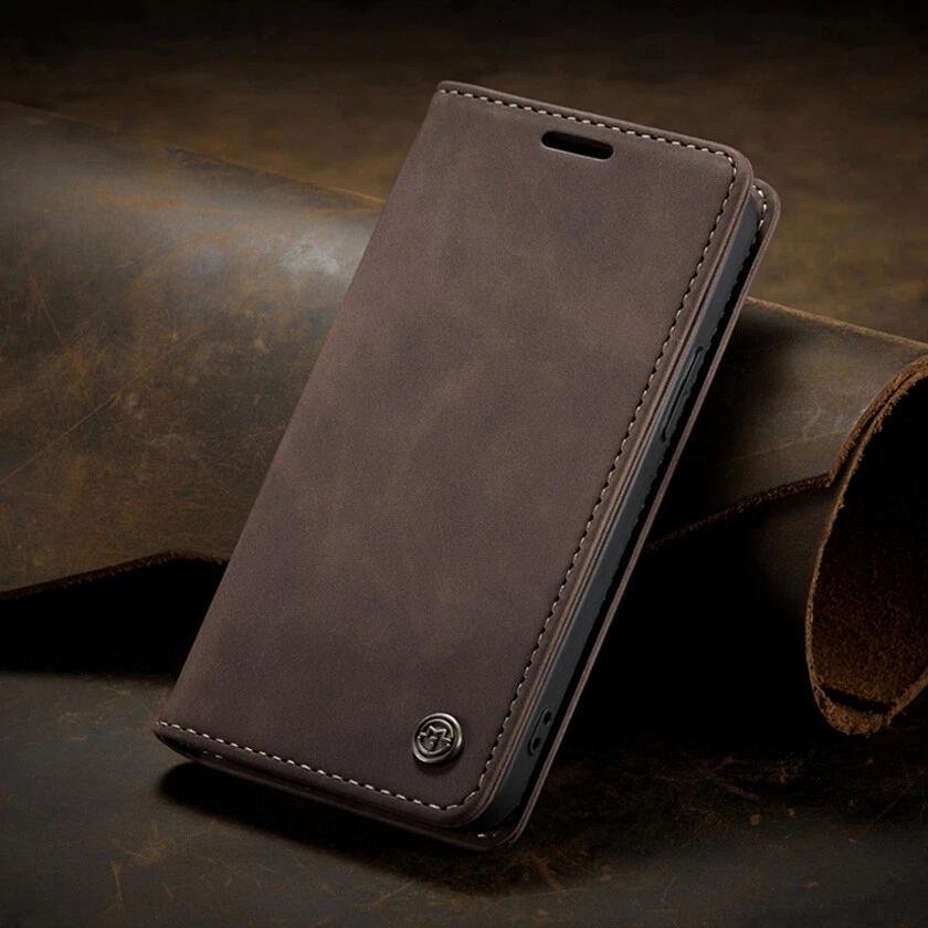 Magnetic Wallet Case Leather Flip Cover for iPhone 16e/16/15/14/13/12/11 XR SE 8 - Image 3 of 4