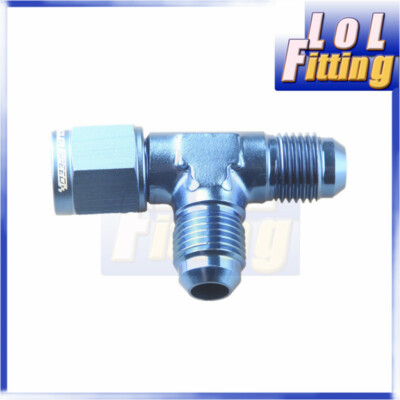 US SHIP AN8 Male to -8AN Male To -8AN Female Tee T Piece Fitting Adapter Blue