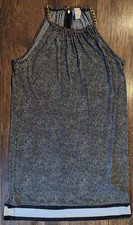 Michael by Michael Kors Black & White Print w/ Gold Chain Straps Dress Size Med