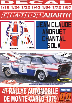DECAL FIAT 131 ABARTH J-C.ANDRUET R.MONTECARLO 1979 4th (01)