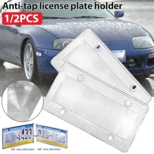 1/2PACK Clear License Plate Tag Frame Covers Shields Protector for Car/Truck US