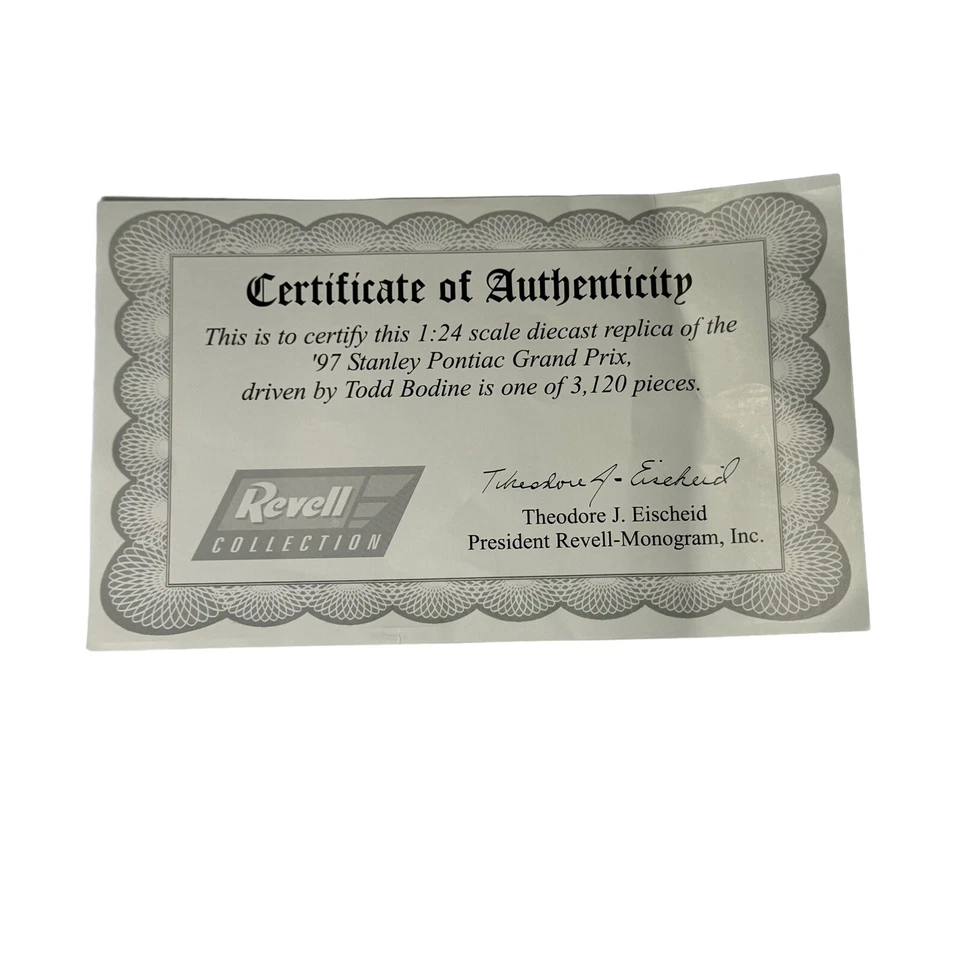 1997 TODD BODINE #36 Stanley Revell Collection 1/24 Scale Nascar Diecast - Image 2 of 4