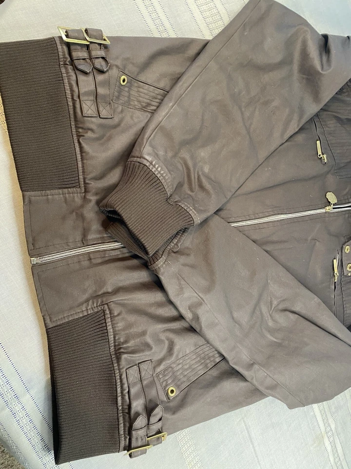 Chaqueta de tela marrón vintage Live Mechanics para hombre talla XL Foto 4 de 4