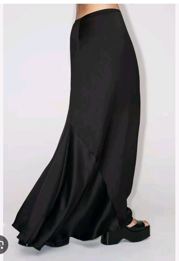 ZARA NWT LONG SATIN EFFECT SKIRT LIMITED EDITION SIZE M | eBay
