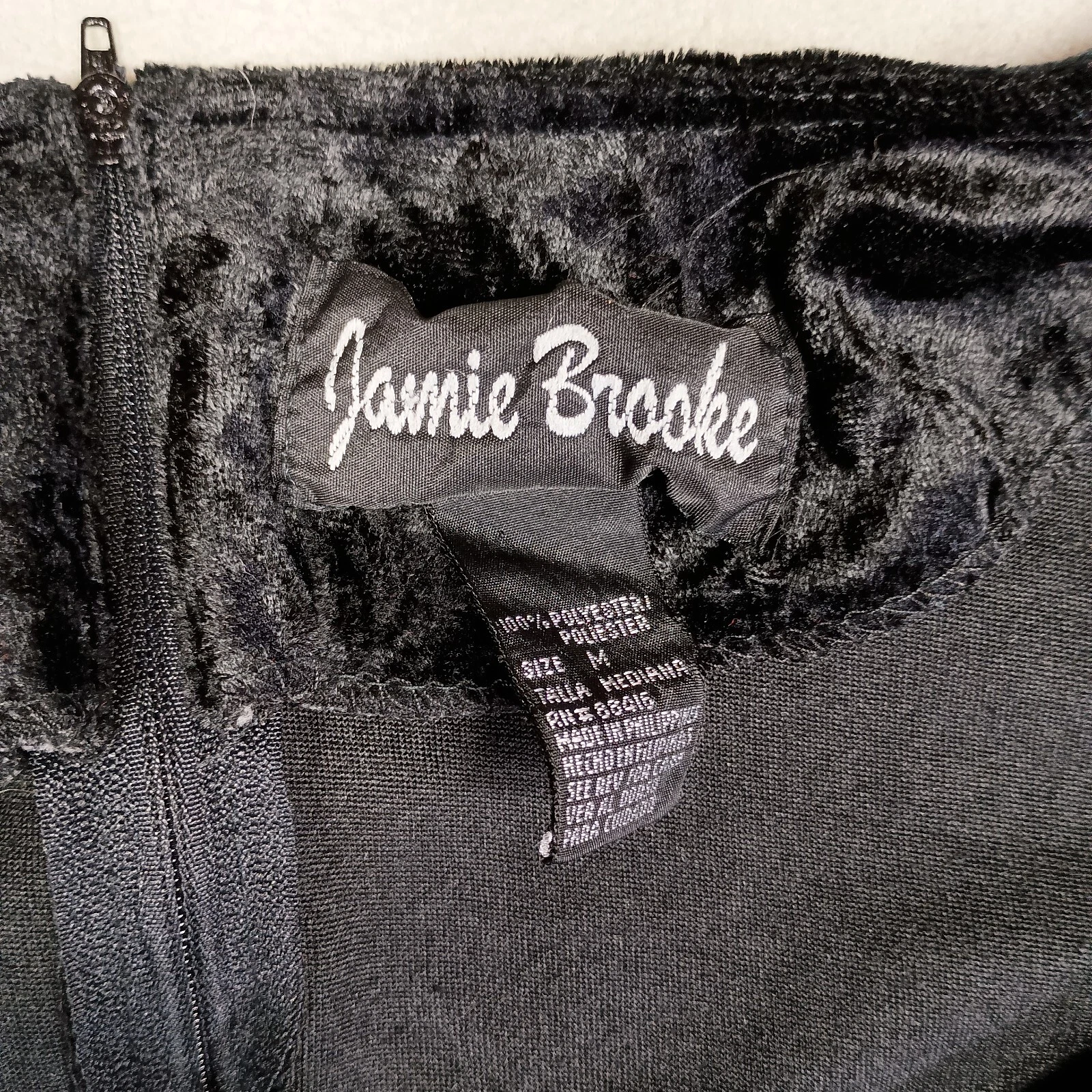 VALENTINO Abito vintage Jamie Brooke taglia M nero vellutato stravagante gotico strega anni 90