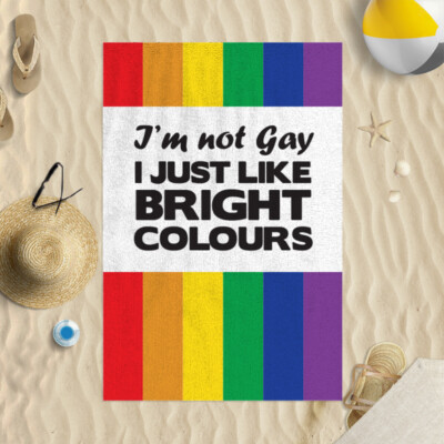 58x39'' I Just Like Bright Colours Gay Design Mikrofaser Strandtuch lustiger Witz 