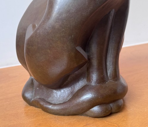 1964 Adams Studio Bronze Cat Tiger Table Sculpture Statue Vtg Mcm Art Signed Old - Picture 9 of 18