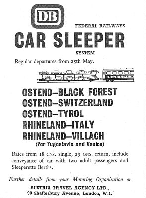 1962 Anzeige Österreichische Bundesbahnen Schlafwagenanlage Kleingedruckte Anzeige 488/30