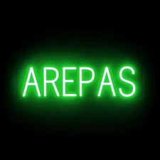 SpellBrite AREPAS Sign | Neon Arepas Sign Look, LED Light | 24.4" x 6.3"