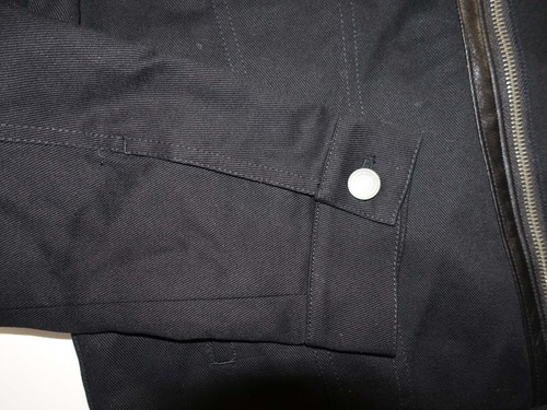 7 For All Mankind Men's Shearling Denim Trucker Jacket Size Small NWT Black S - Picture 8 of 12