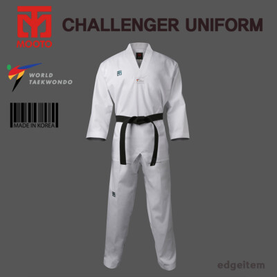 MOOTO Challenger Uniform with White V-Neck WT (World Taekwondo) TKD Dobok