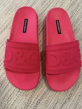 Dolce & Gabbana Saint Bartha Hot Pink Slides Womens Size 39 US 8.5-9