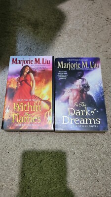 Marjorie M. Liu Lot of 2 Books - In the Dark of Dreams & Within the Flames - PB