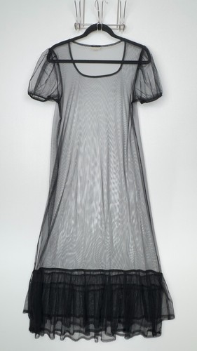 Free People, Maxikleid, Damen, Intim, Gr. L, schwarz, transparenter Tüll / Rüschen M - Bild 9 von 9