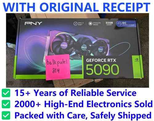 ✅ PNY GeForce RTX 5090 EPIC X Graphics Card (BRAND NEW) FREE 2-DAY SHIPPING 🚚