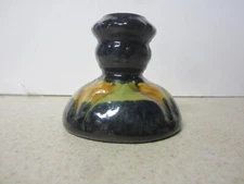 VINTAGE BRUSH MCCOY ARTS AND CRAFTS AMARYLLIS BUD MAJOLICA CANDLESTICK