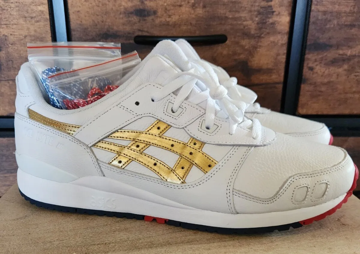 ✔️KITH x ASICS Gel-Lyte III Tokyo Trio Gold 10 1203A044-100